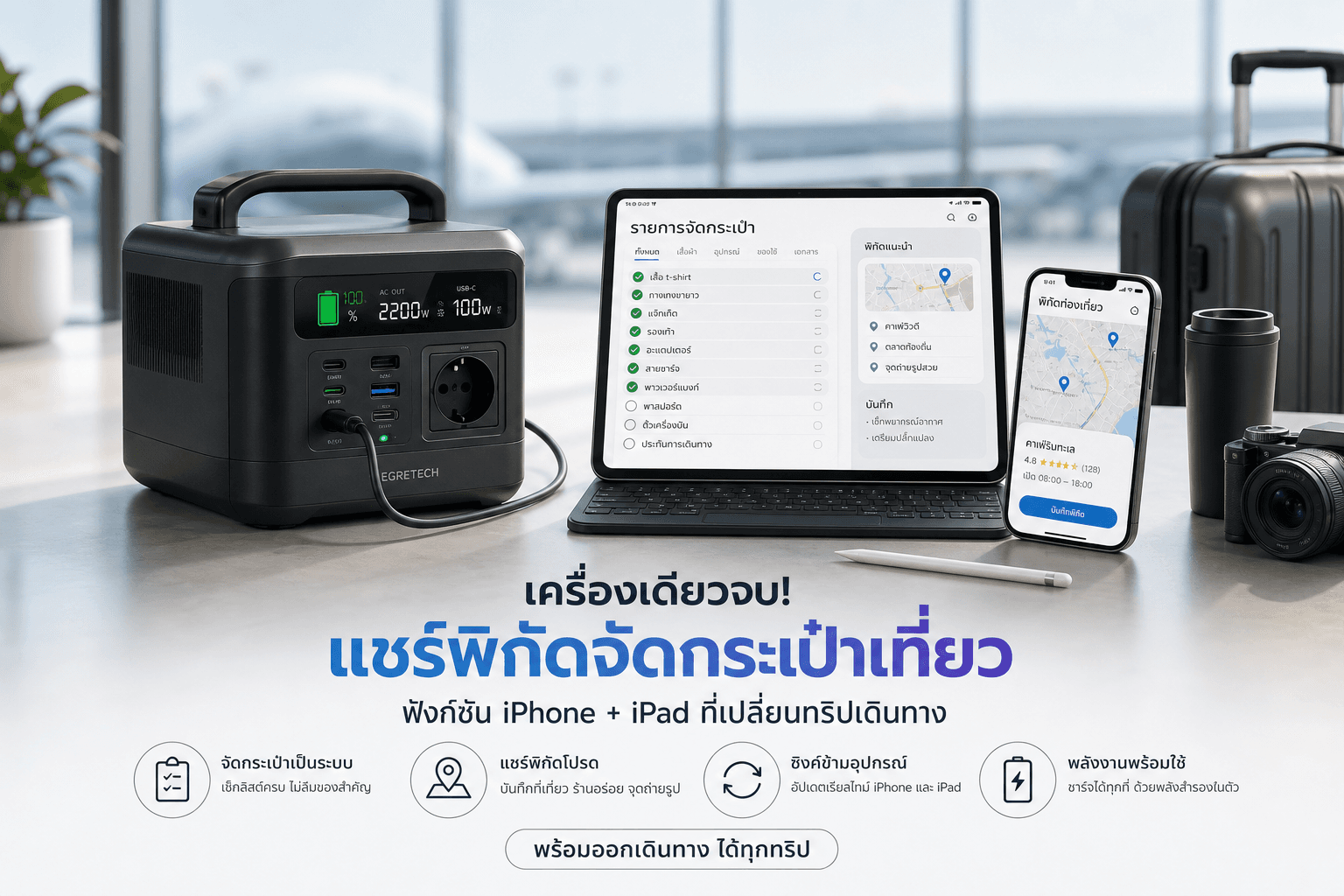 ใช้ iPhone กับ iPad ร่วมกันอย่างชาญฉลาดในทริปเที่ยว