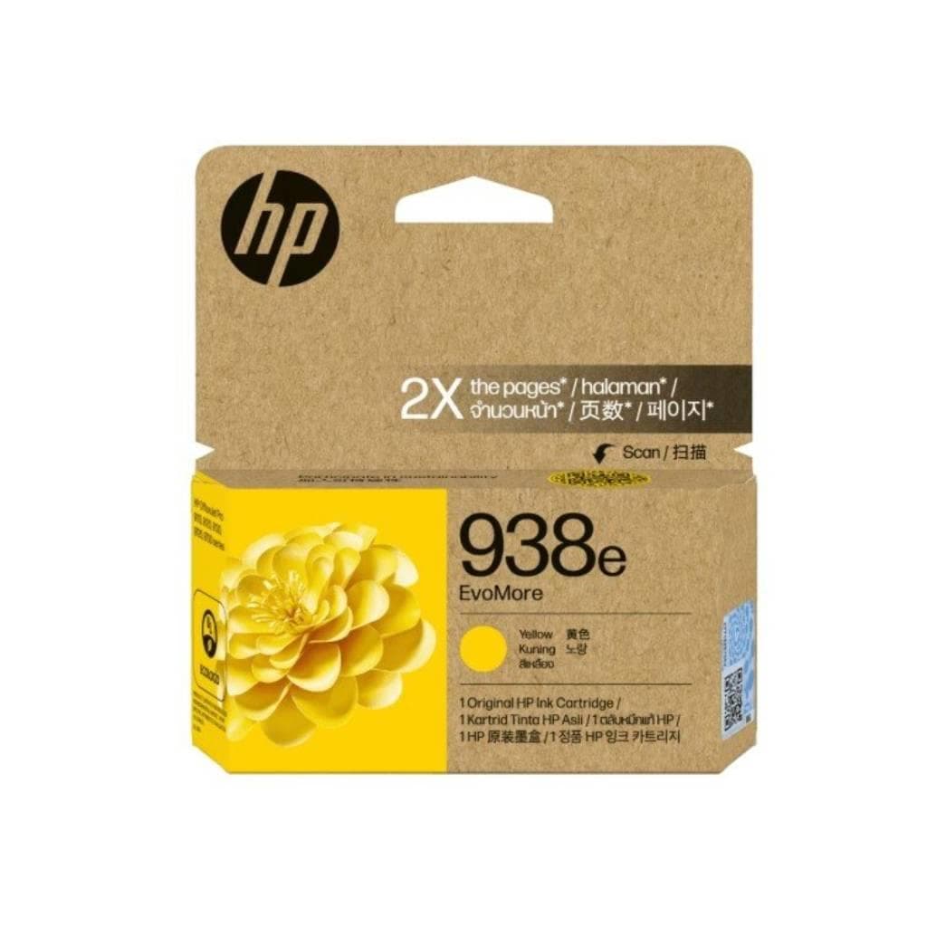 HP 938e EvoMore Yellow Original Ink Cartridge (4S6Y1PA) ~1,650 Pages - 1