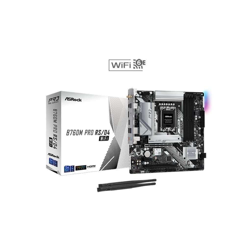 ASRock B760M Pro RS/D4 WiFi Micro ATX Motherboard - 1