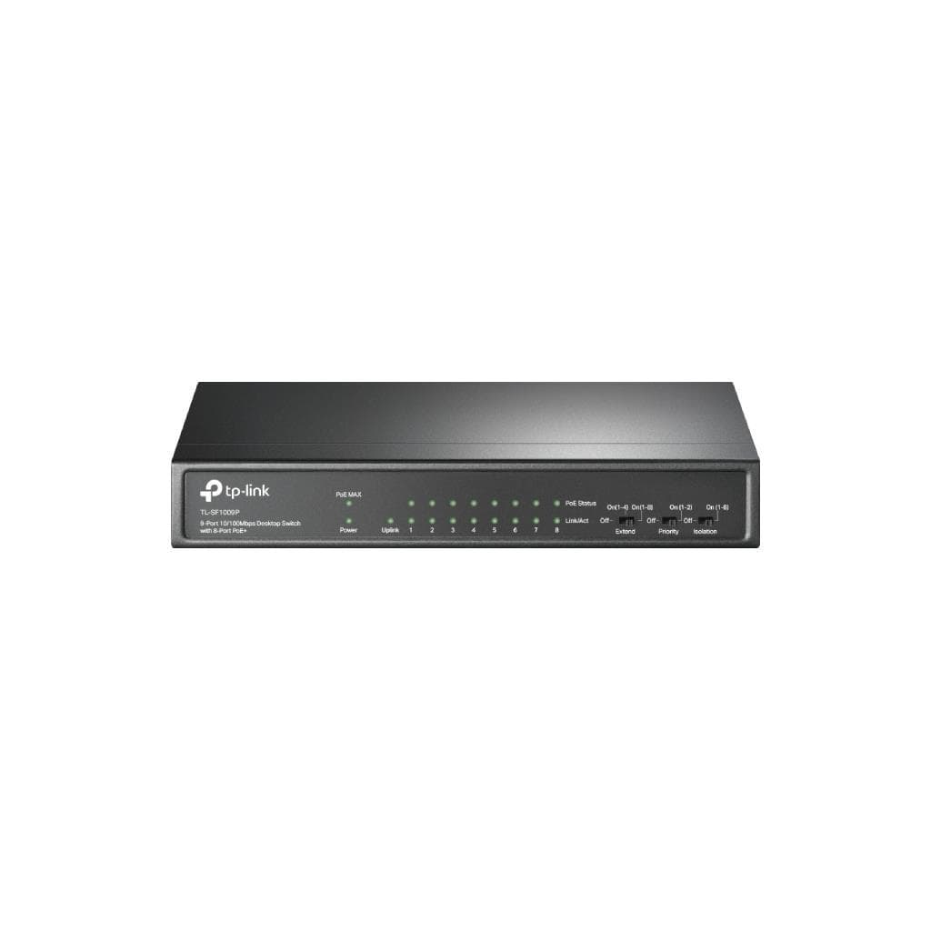 TP-Link TL-SF1009P V6 9-Port 10/100Mbps PoE+ Switch (8x PoE+) - 1