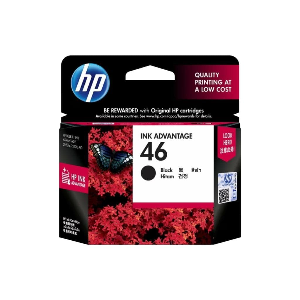 HP INK 46 BLACK ADVANTAGE (CZ637AA) - Standard Capacity Pigment-Based Ink Cartridge - 1