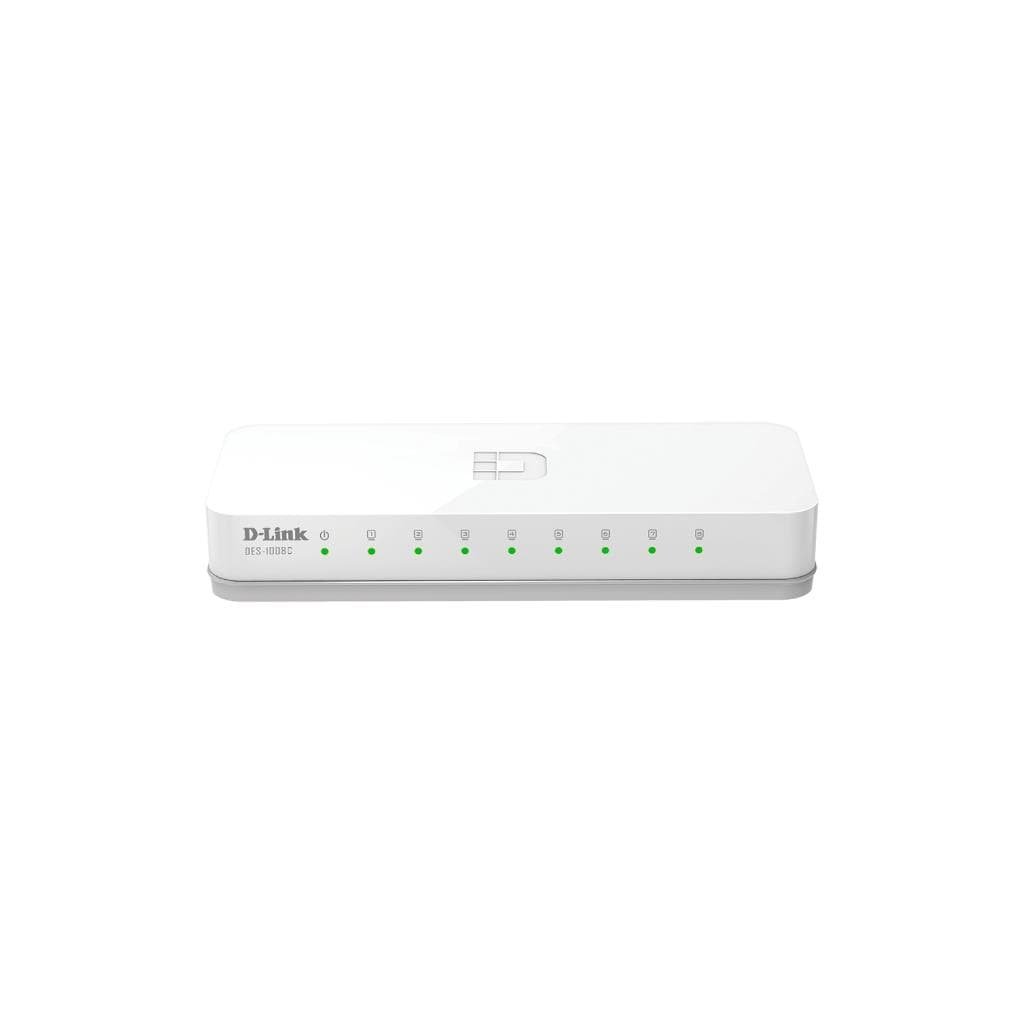 D-Link DES-1008C 8-Port Fast Ethernet Unmanaged Switch (10/100Mbps) - 1