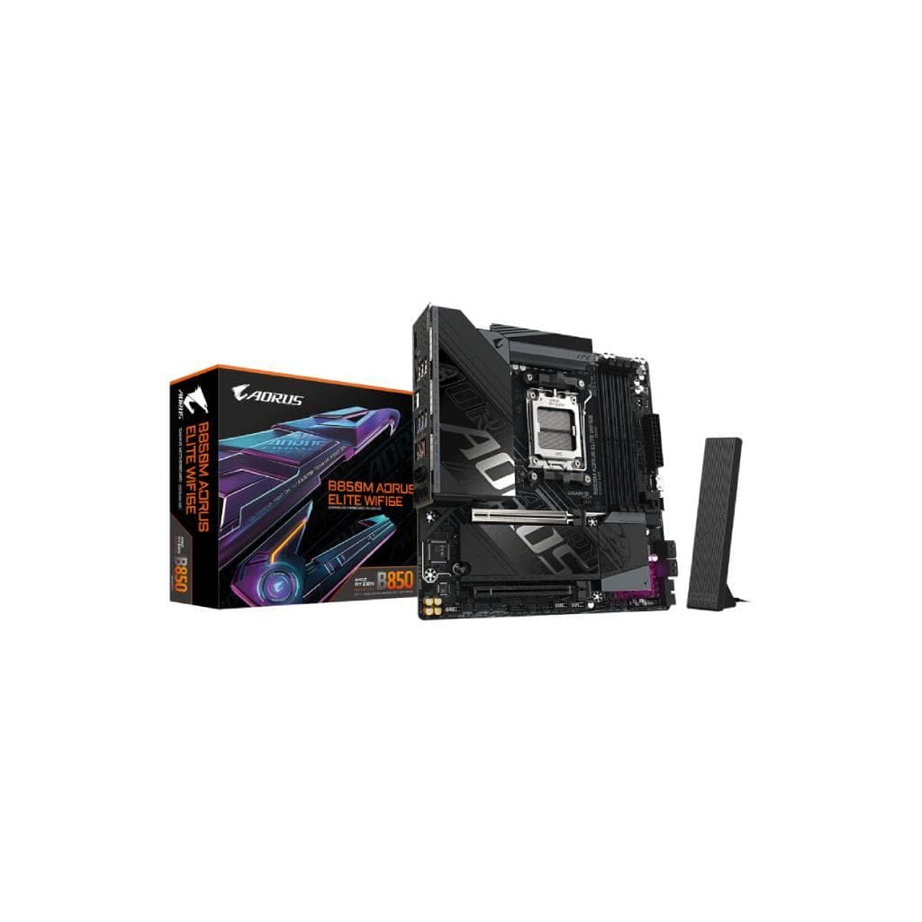 GIGABYTE B850M AORUS ELITE WIFI6E ICE (Rev. 1.1) AM5 DDR5 Micro ATX Motherboard - 1