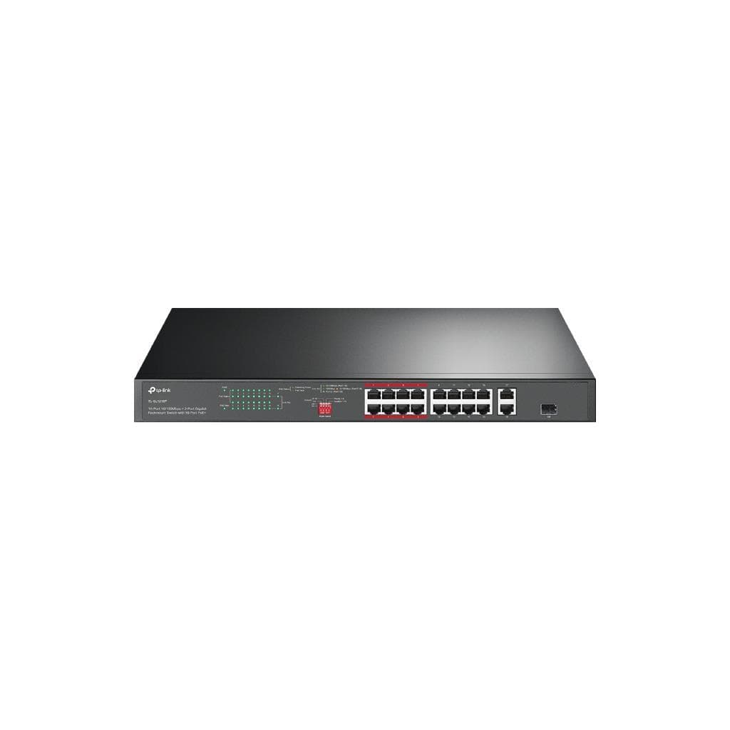 TP-Link TL-SL1218P V5.40 16-Port PoE+ Rackmount Switch with 2-Gigabit Ports - 1