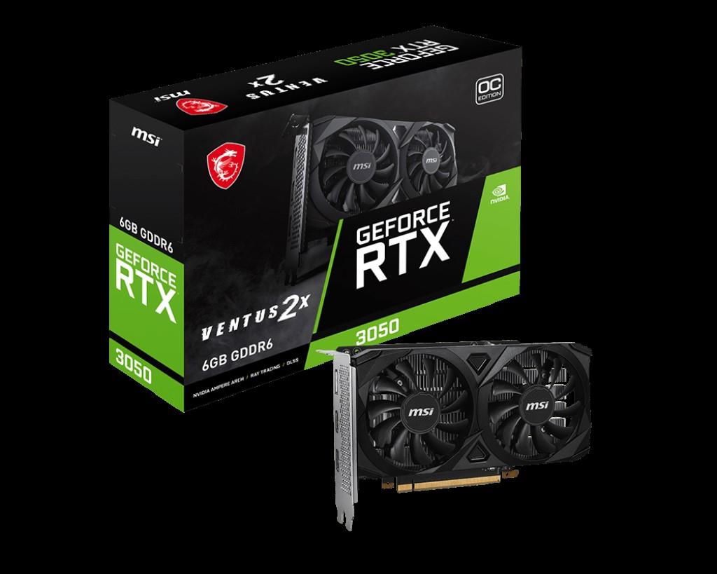 MSI GeForce RTX™ 3050 VENTUS 2X E 6G OC 6GB GDDR6 Graphics Card (PCIe 4.0 x16)