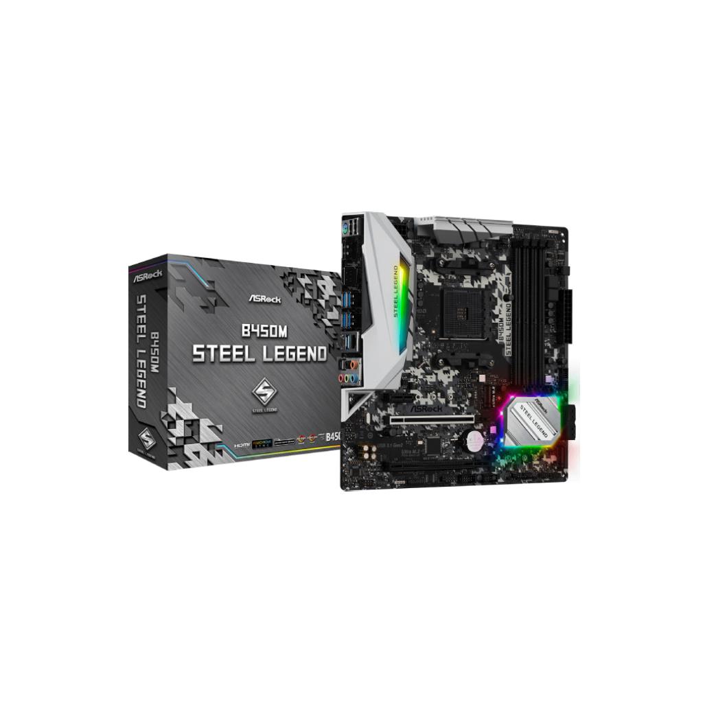 ASRock B450M-STEEL-LEGEND (AMD B450, AM4, 2x M.2, 64GB DDR4)