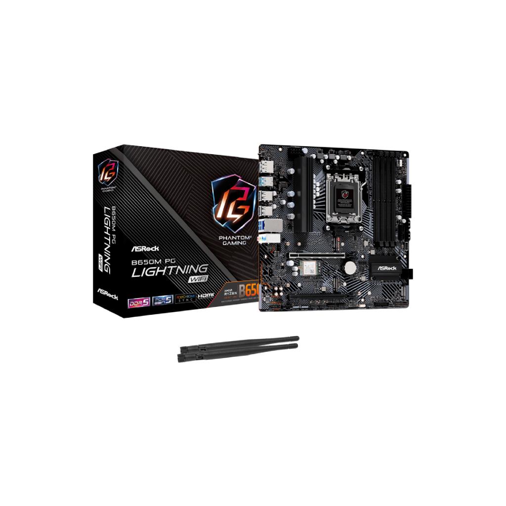 ASRock B650M PG Lightning WiFi Micro ATX AM5 Motherboard