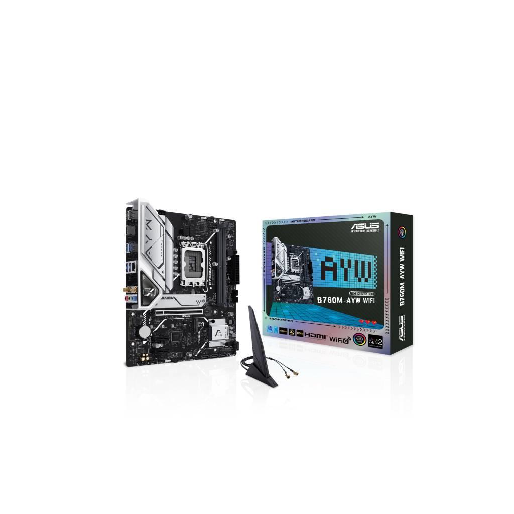 ASUS B760M-AYW-WIFI mATX Motherboard with DDR5, PCIe 4.0 x16, Wi-Fi 6