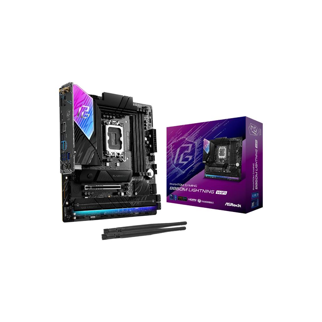 ASRock B860M Lightning WiFi Micro ATX Intel B860 Motherboard