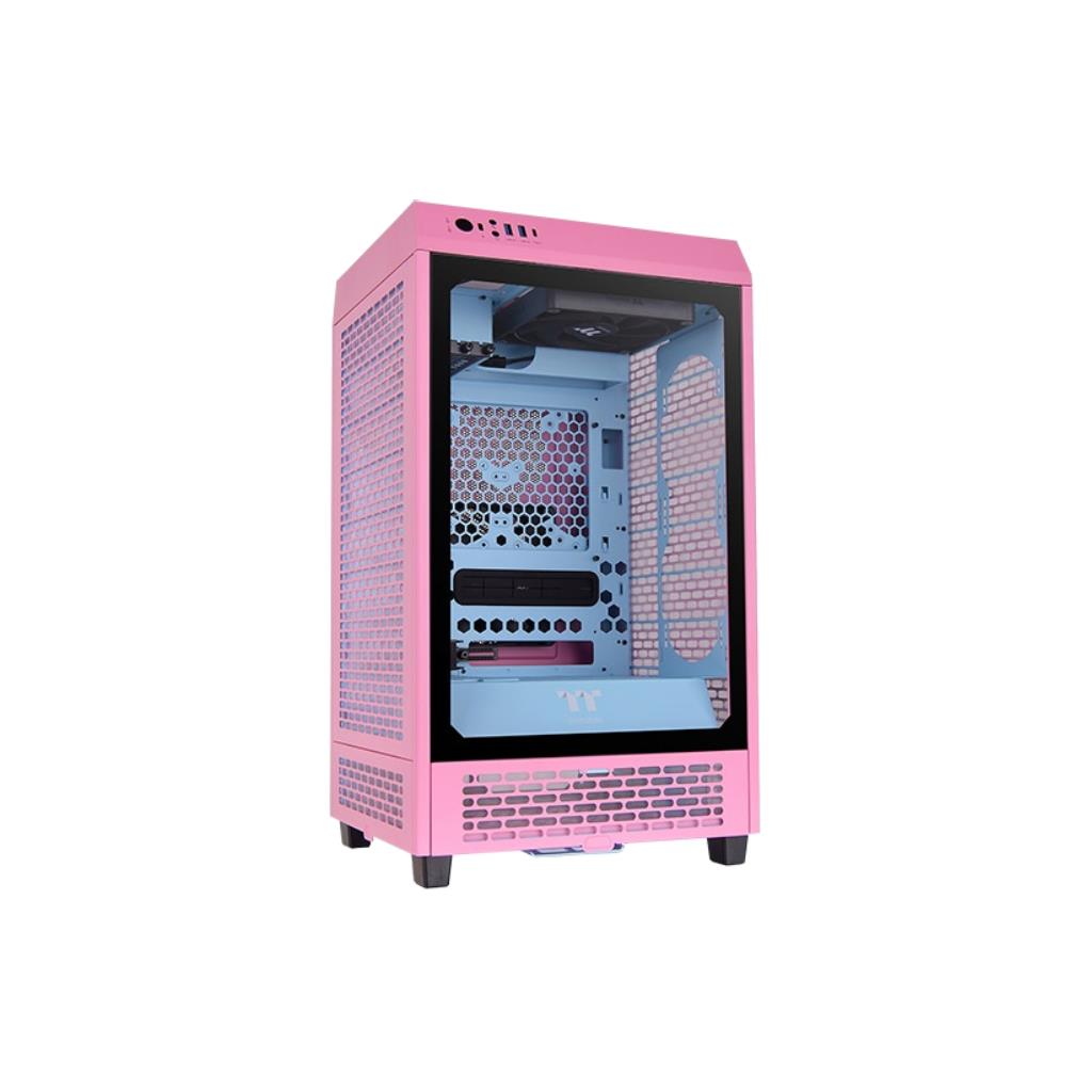 THERMALTAKE THE TOWER 200 BP Bubble Pink/SPCC/Tempered Glass*1/CT140 Fan*2