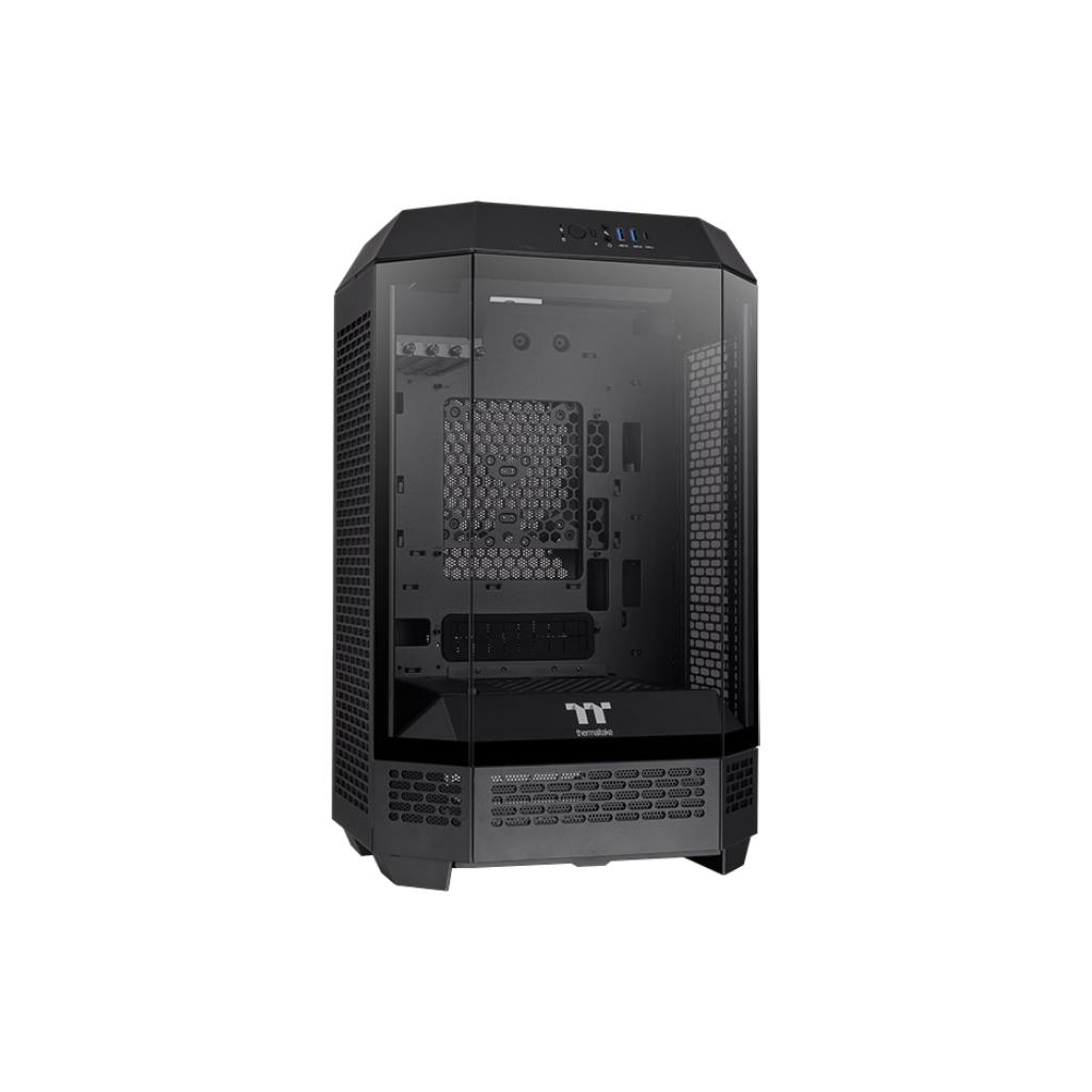 THERMALTAKE The Tower 300 Black (SPCC + Tempered Glass) - CT140 Fan x2
