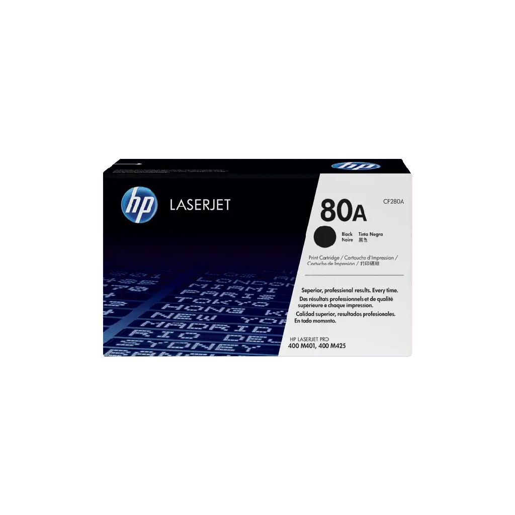 HP 80A Black Original LaserJet Toner Cartridge (CF280A) - 2,560 Pages