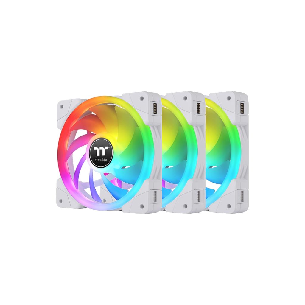 THERMALTAKE SWAFAN EX12 RGB 3-Pack White 120mm x 25mm 6000 RPM