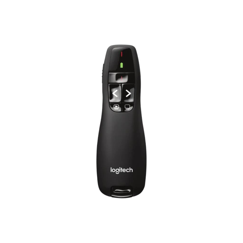Logitech R400 Wireless Presenter Remote (Black) - Laser Pointer + USB Receiver