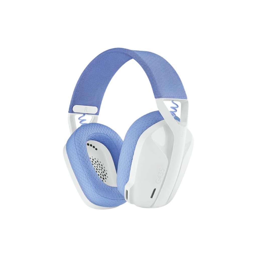 LOGITECH G435 Wireless Gaming Headset (Alice White) - Lightweight & Sustainable