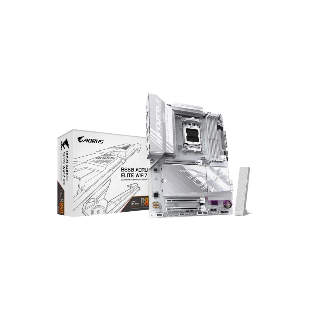 GIGABYTE B850 AORUS ELITE WIFI7 ICE (rev. 1.1) - AM5 Socket, DDR5, Wi-Fi 7