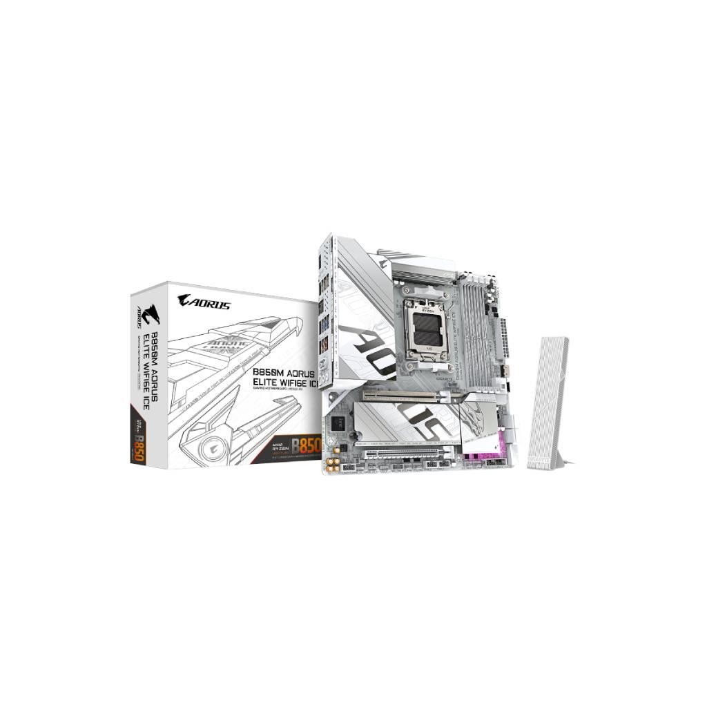 GIGABYTE B850M AORUS ELITE WIFI6E ICE (Rev. 1.1) AM5 DDR5 Micro ATX Motherboard