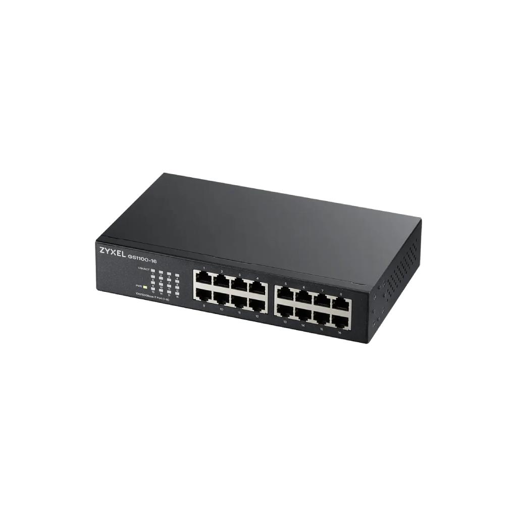 ZYXEL GS1100-16 16-Port GbE Unmanaged Switch Metal Case Rack-Mount