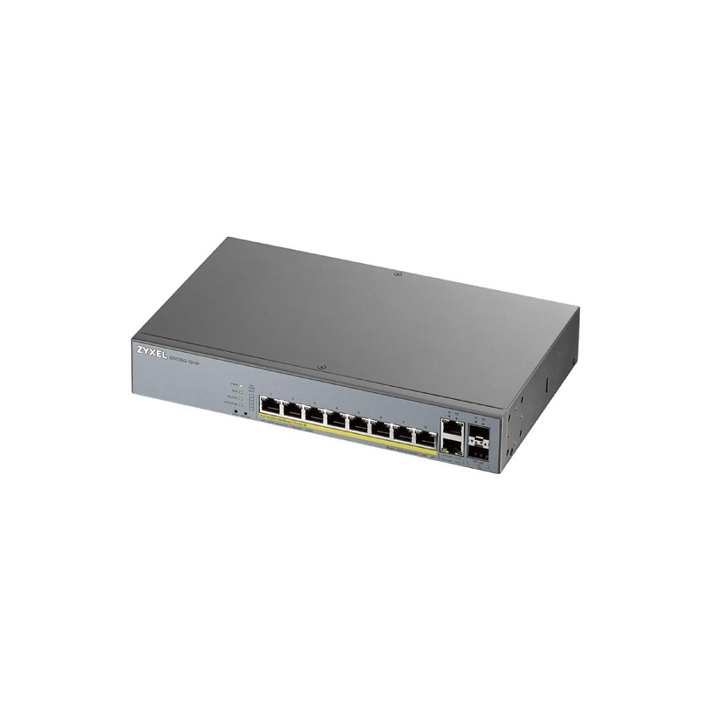 ZYXEL GS1350-12HP 12-Port Smart Managed PoE Switch (8x1G + 2xSFP + 2xCopper) 130W PoE Budget