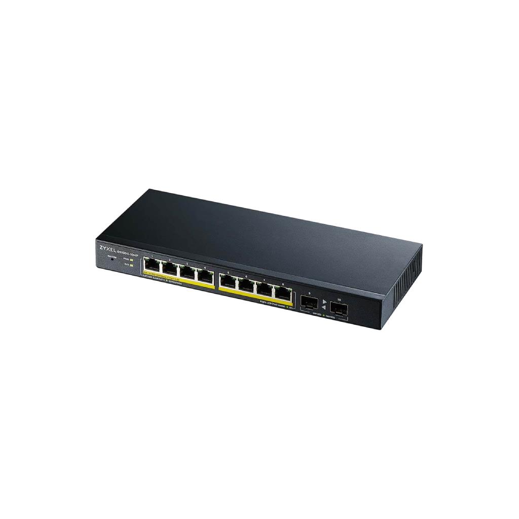 ZYXEL GS1900-10HP 10-Port Gigabit Smart Managed PoE Switch + 2 SFP Slots