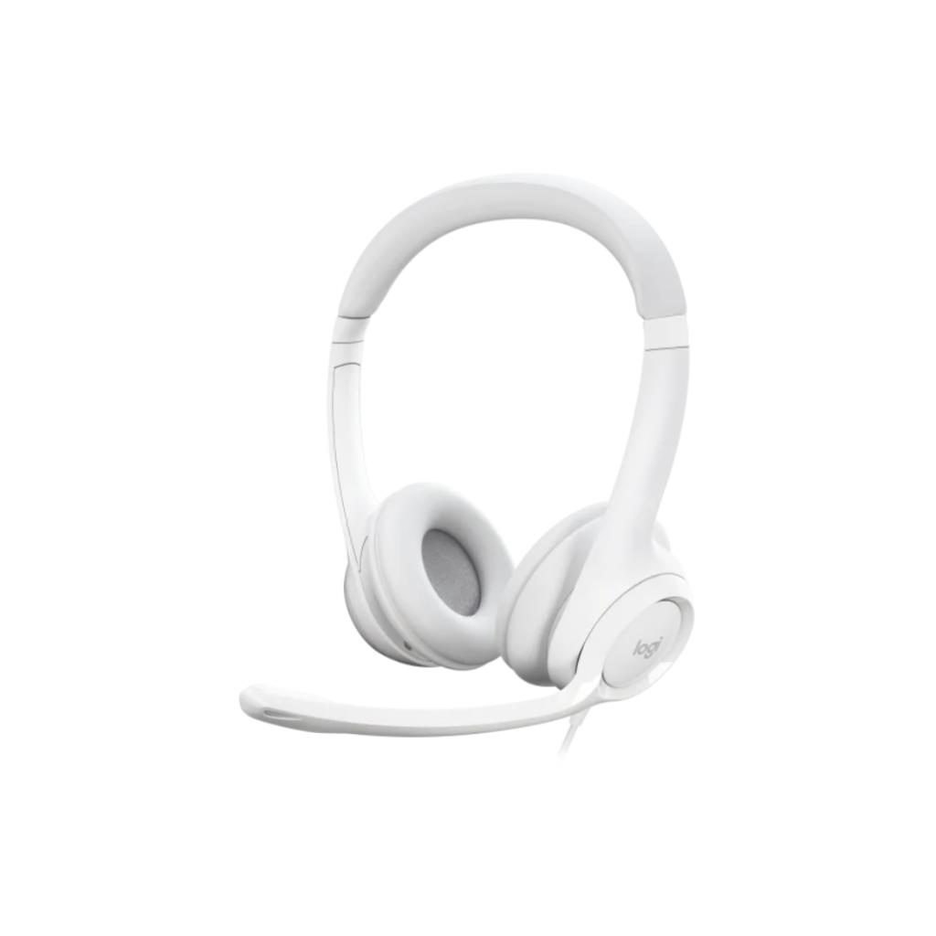 Logitech H390 USB Headset (White) - USB-A & USB-C