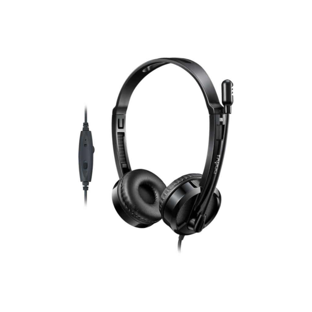 RAPOO H100plus Wired Stereo Headset 3.5mm Black