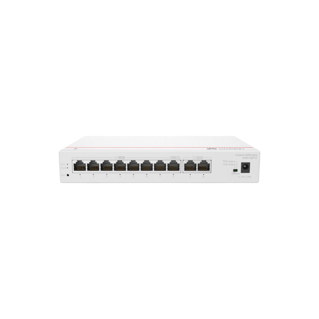 HUAWEI S380-S8P2T 8-Port Gigabit Switch with 2x GE WAN + PoE+ (124W) - 2Gbps Forwarding