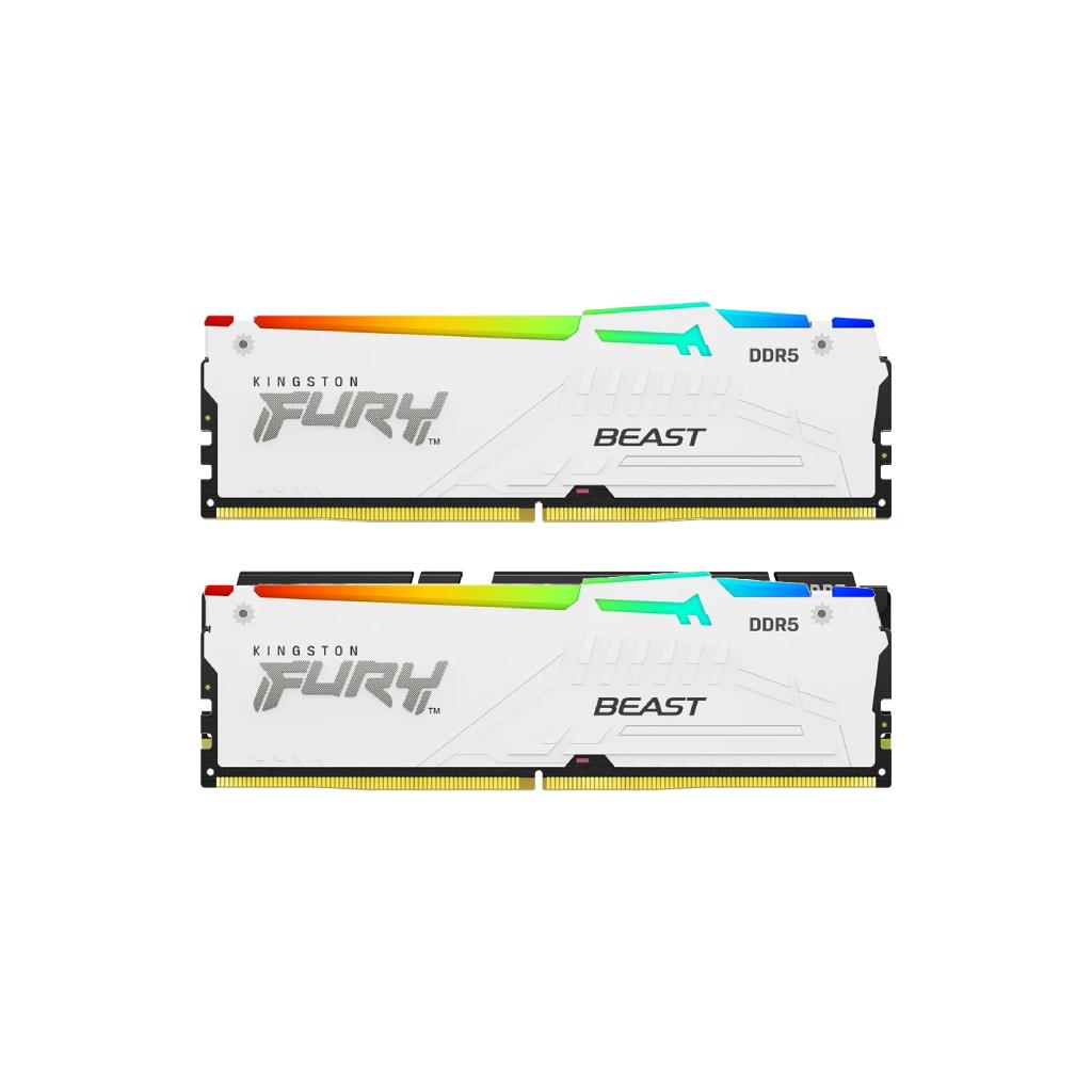 KINGSTON FURY BEAST DDR5 32GB (2x16GB) 5200MT/s CL40 White RGB XMP