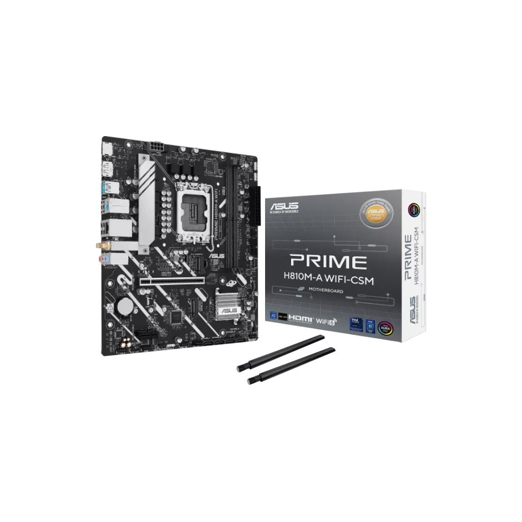 ASUS PRIME H810M-A WIFI-CSM Motherboard (LGA1851, DDR5, PCIe 4.0, Wi-Fi 6)