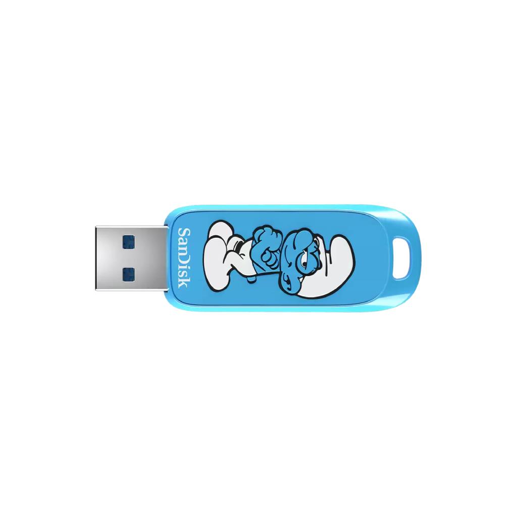 SanDisk Smurfs USB Flash Drive 64GB (Ingot Type-A) - Brainy Smurf Edition