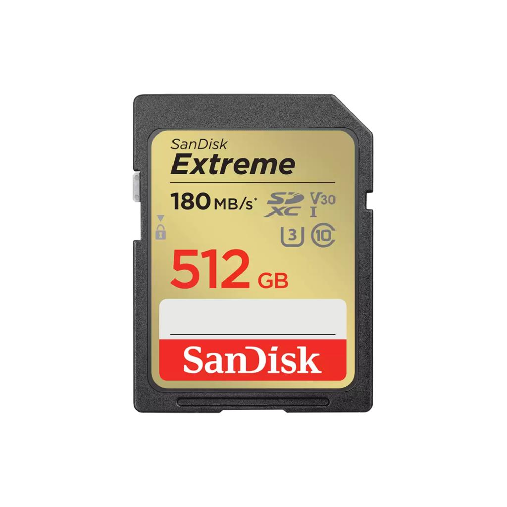 SANDISK EXTREME SD UHS-I 512GB V30 U3 C10 180MB/s Read
