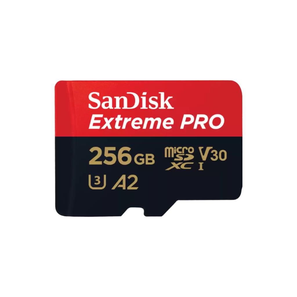 SanDisk Extreme PRO microSDXC 256GB UHS-I V30 U3 C10 A2 200MB/s Read Speed