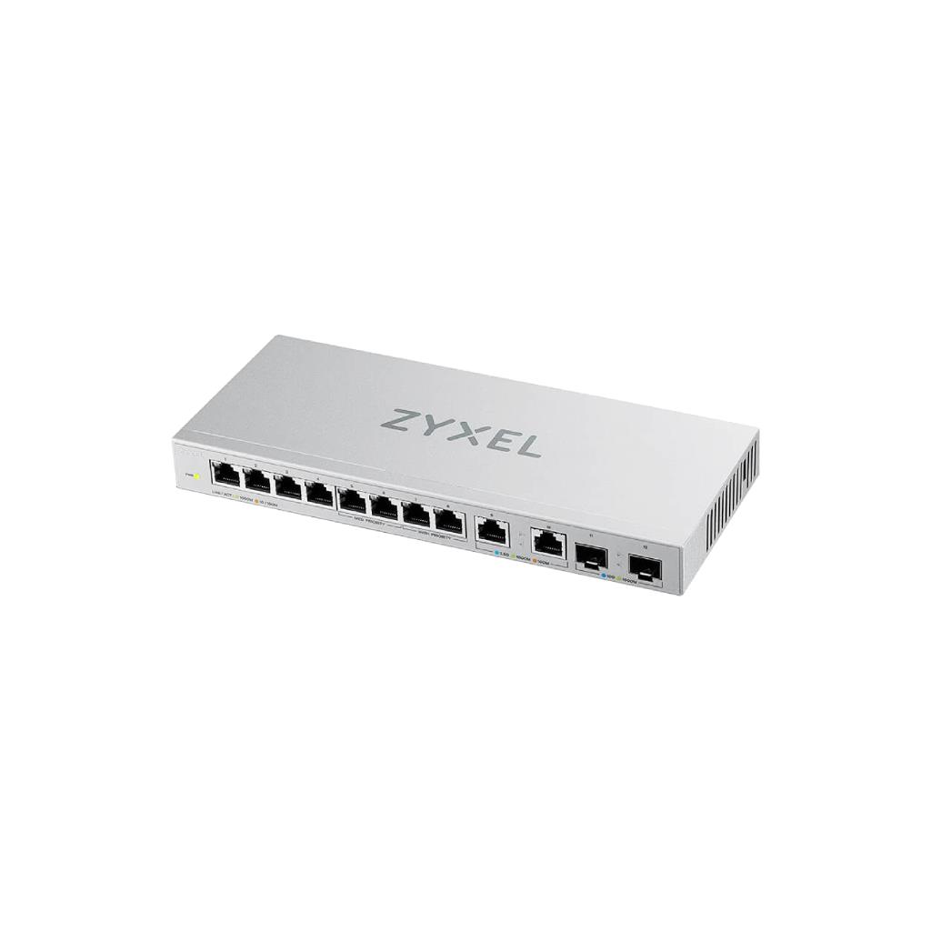 ZYXEL XGS1010-12 12-Port Unmanaged Multi-Gigabit Switch (8x 1G, 2x 2.5G, 2x 10G SFP+) - Fanless