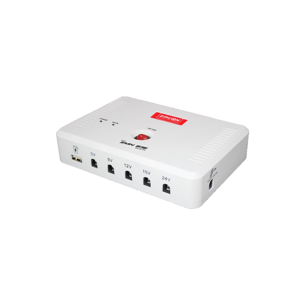ZIRCON ZMN616 Mini DC UPS 2000mAh (6pcs) Solar DC 5V/9V/12V/15V/24V