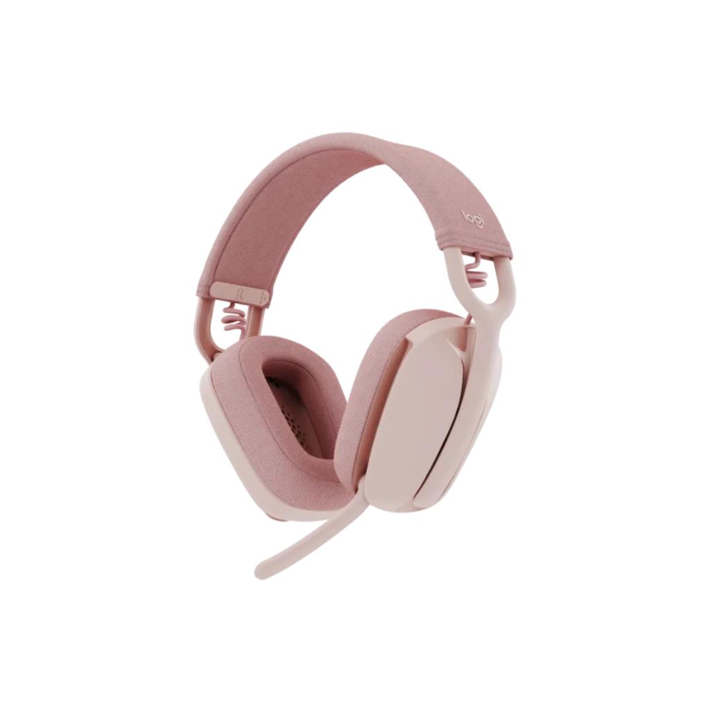Logitech Zone Vibe 100 Wireless Headphones Rose (40 mm Driver, Bluetooth 5.2)